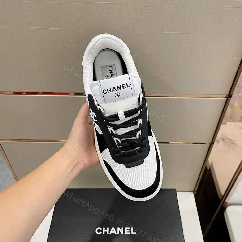 View 5 of Black & White Mesh-Suede Sneaker: Everyday Luxury Comfort