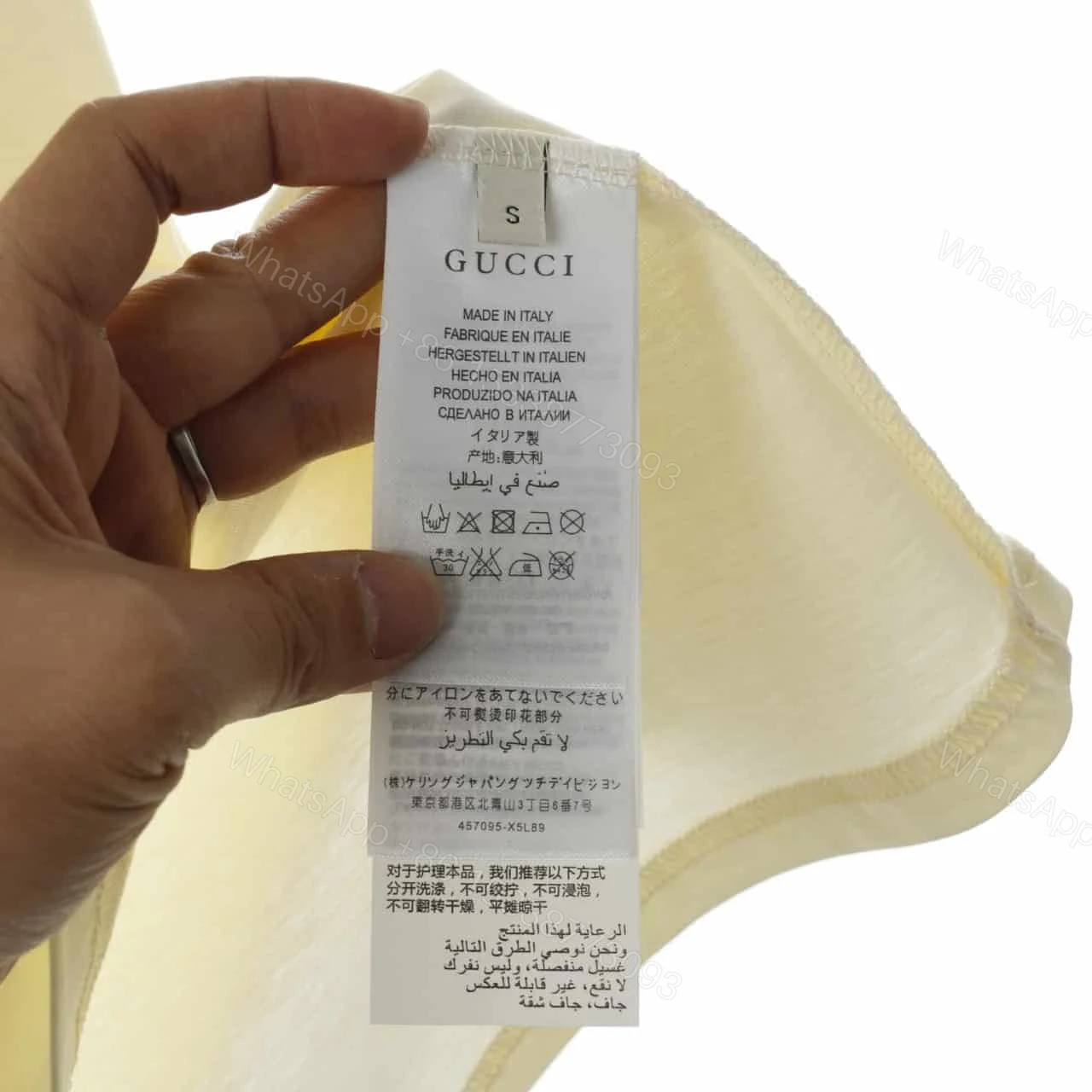View 5 of GUCCI EMBROIDERED BELT LOGO SHORT SLEEVE WHITE T SHIRT