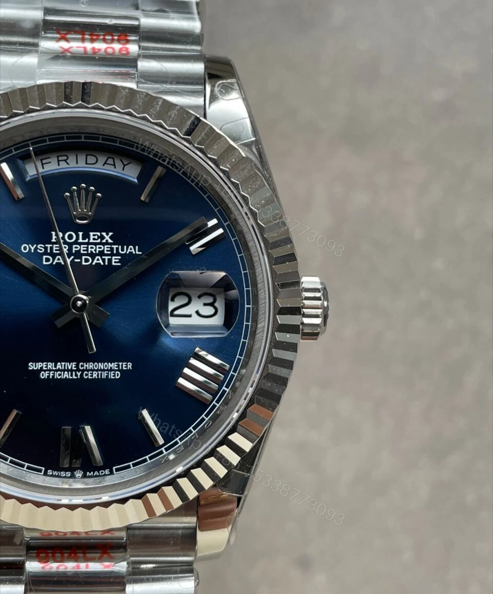 View 6 of GMF Factory 1:1 Rolex DayDate 40mm 228239 Gain Weight SS/tungsten Blue Dial Roman Markers A3255