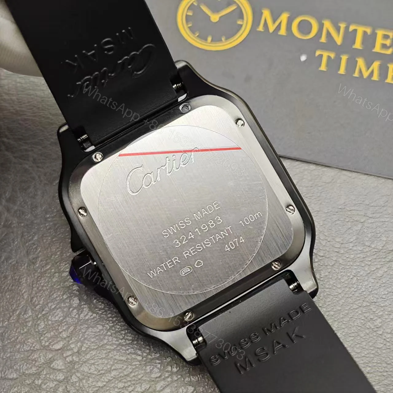 View 16 of Cartier Santos Full Black Replica De Cartier Watch