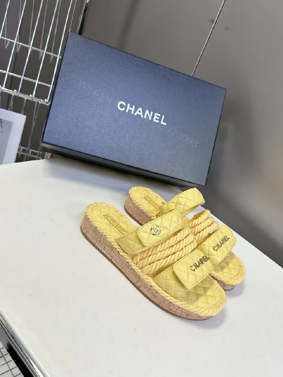 View 3 of Sunny Quilted Rope Slip-Ons - Casual Luxe Sneakers
