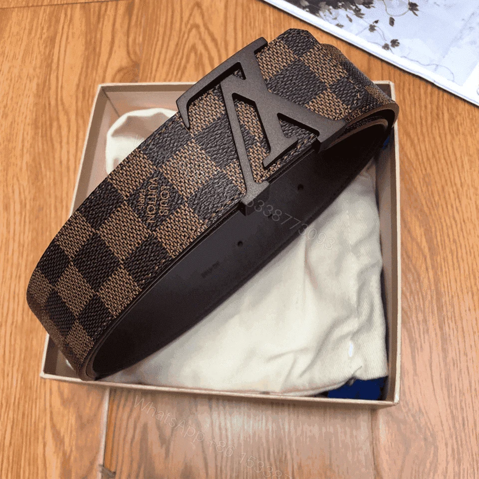 View 2 of LOUIS VUITTON DAMIER EBENE LV INITIALES BELT – B31