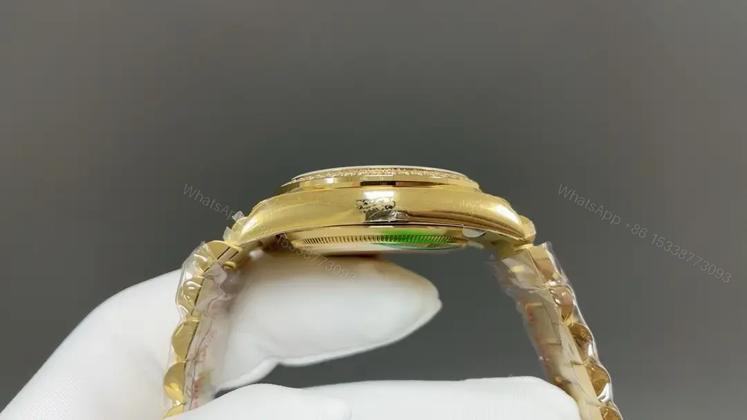 View 5 of Rolex Day-Date 36 118348 Yellow Gold Diamond Black Dial Oyster Bracelet Watch 118348-0208