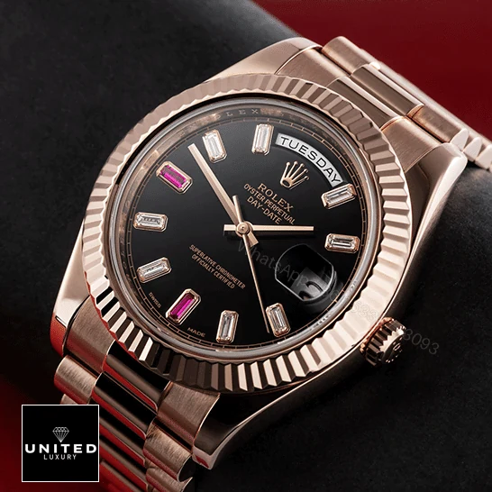 View 5 of Rolex Day-Date II 218235 Rose Gold Black Replica