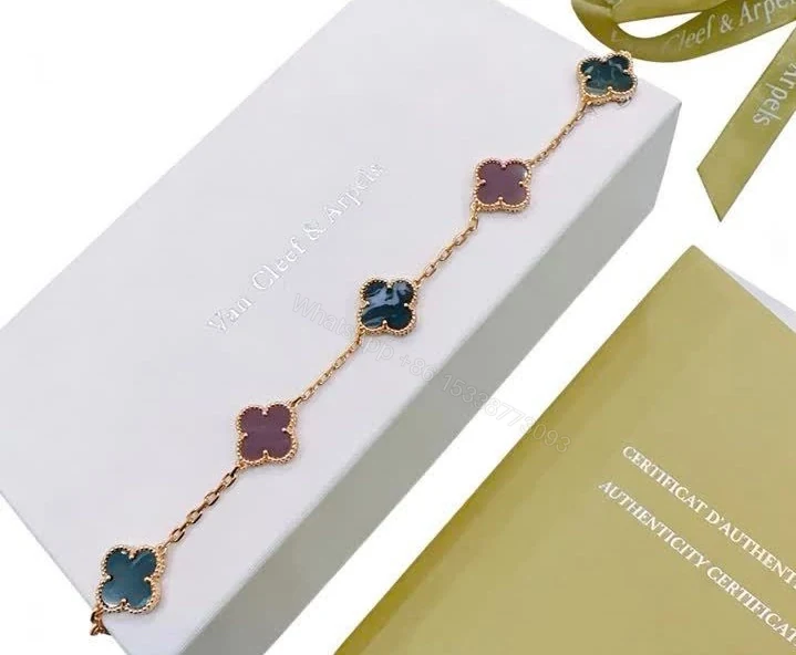 View 6 of Van Cleef & Arpels Replica Alhambra Agate & Carnelian Bracelet
