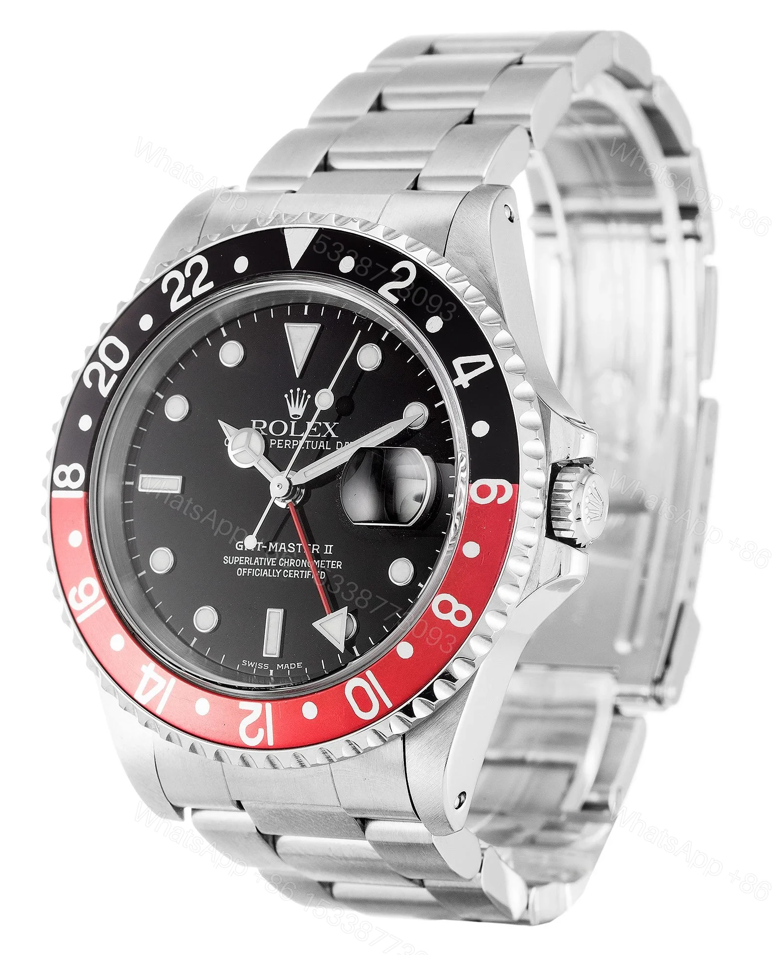 View 2 of Replica Rolex GMT-Master II Black Dial 16710 “Coke”