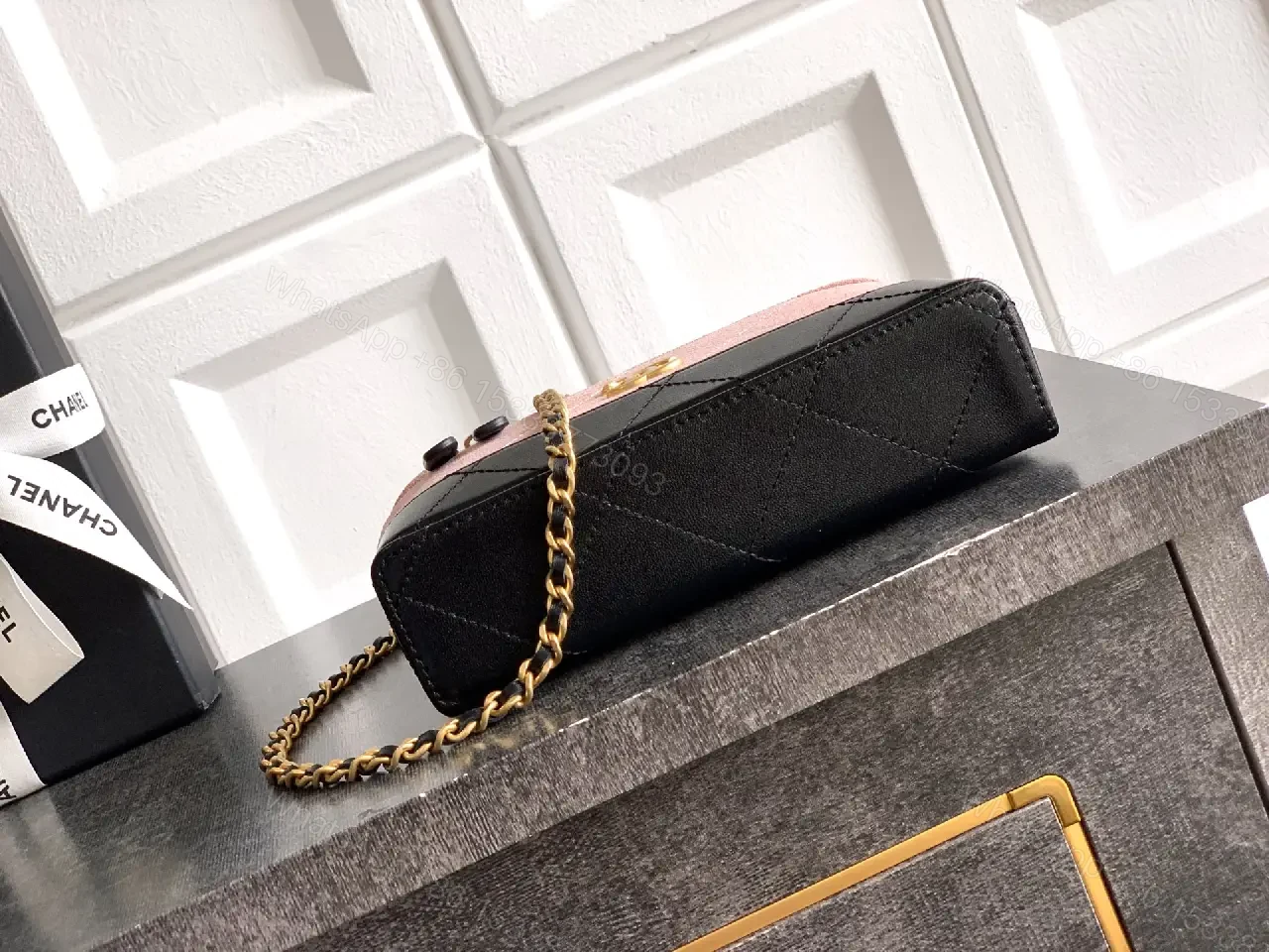 View 10 of Pink & Black Mini Camera Bag: Luxe Compact Chic Carry