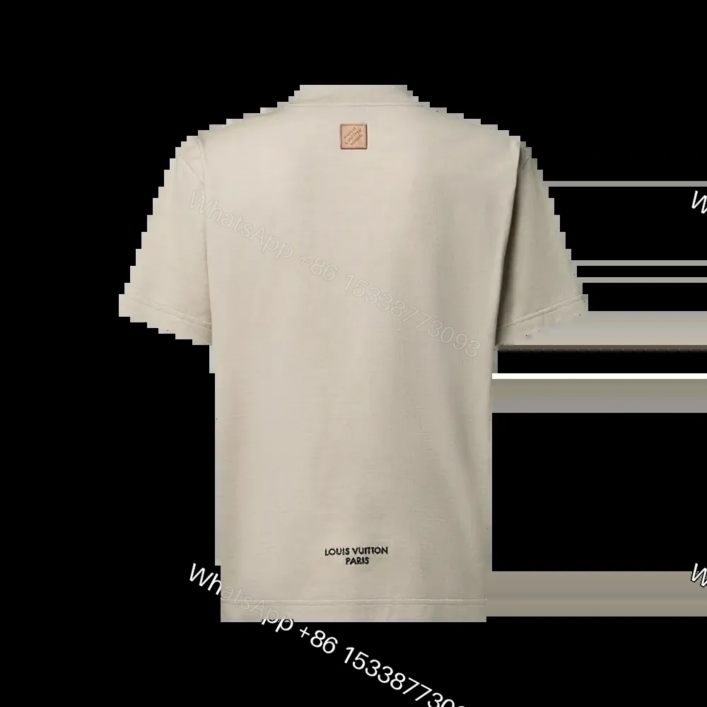 View 2 of Beige Cotton Vintage T-Shirt L.V.M. Logo RealThreads
