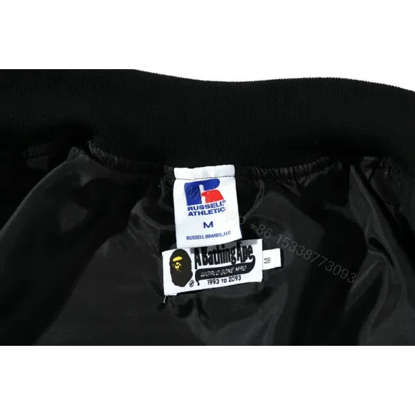 View 2 of Bape x Russell College Varsity Jacket Black