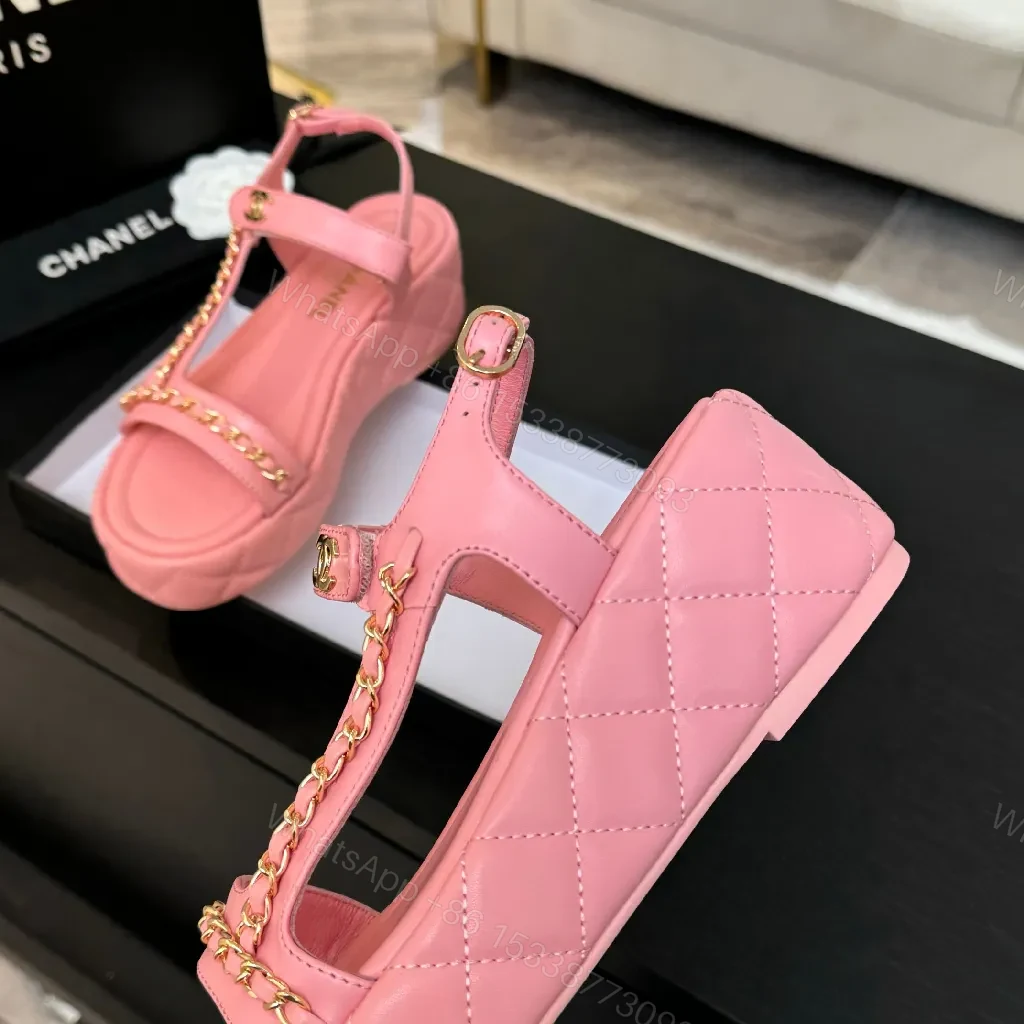 View 6 of Pretty in Pink Sandals: Leather, Gold-Hardware Chic Flats
