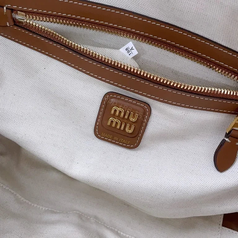View 4 of Structured Texture Luxe Bag - Leather, Miu Miu-Inspired Style
