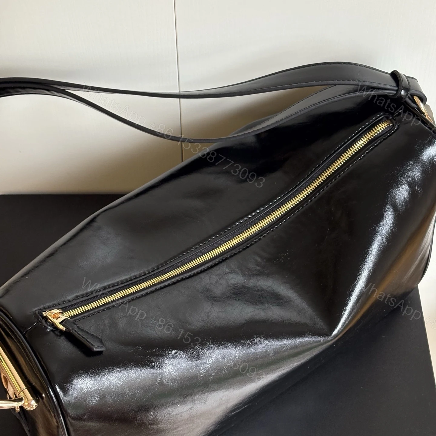 View 7 of Gucci Half Horsebit Large Shoulder Bag Black 38Cm