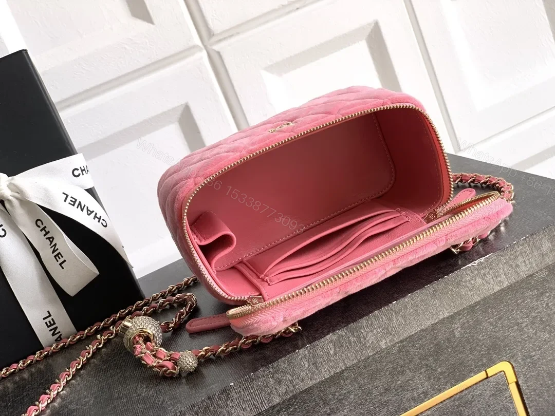 View 2 of Soft Pink Quilted Crossbody: Modern Couture-Inspired Charm