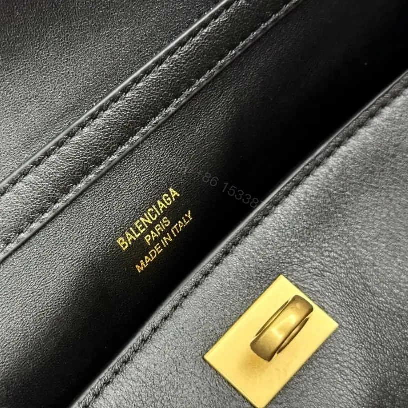 View 9 of 高仿Balenciaga*Rodeo系列V51000小牛皮手袋黑金大號免檢版