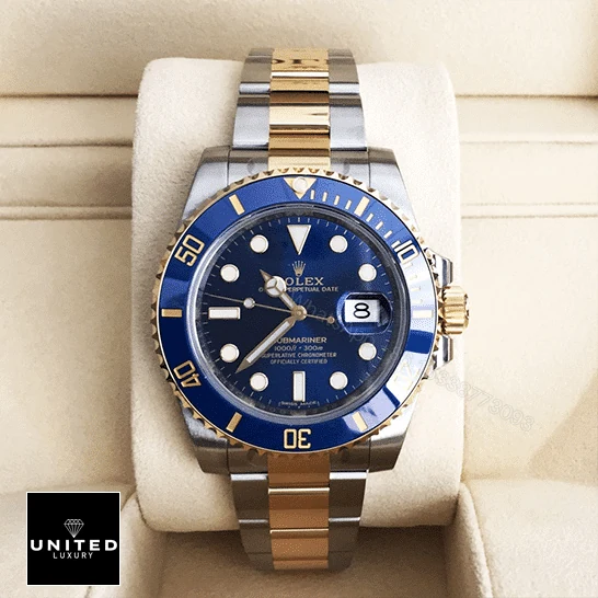 View 4 of Rolex Submariner Date Two Tone Blue Dial 16613 Replica