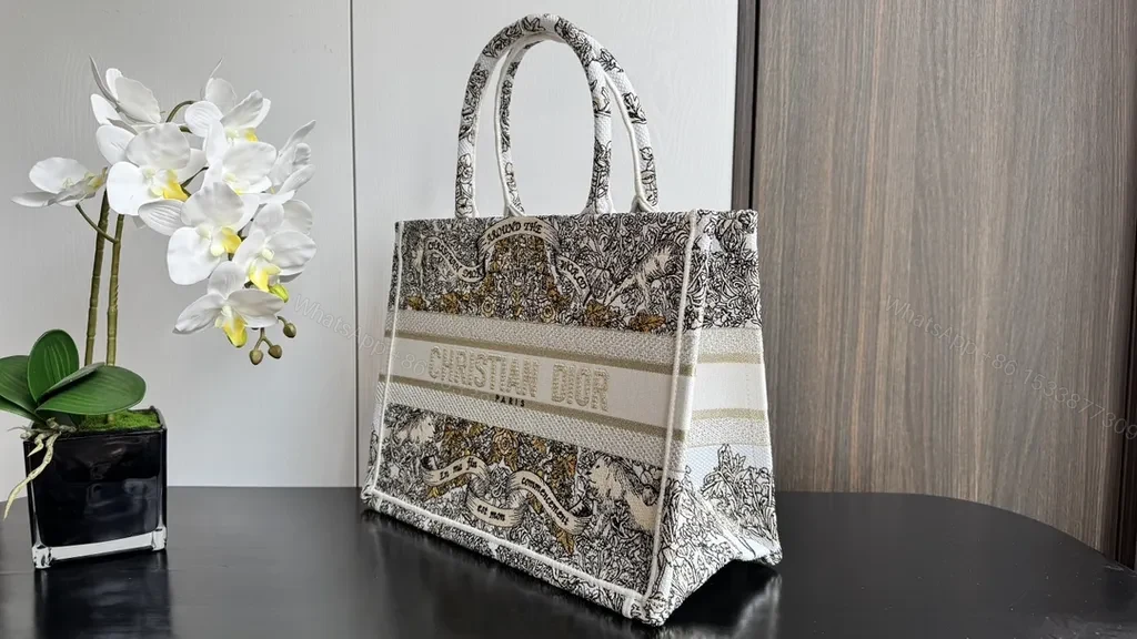 View 3 of Chic Dior Tote: Signature Pattern, Bold Texture, Luxury Carryall