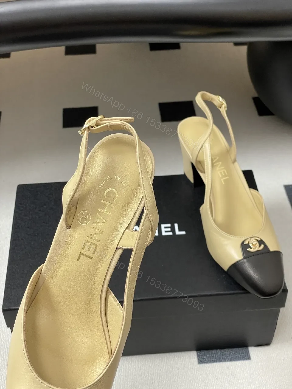 View 4 of Two-Tone Slingback Pumps: Modern Chic All-Day Comfort