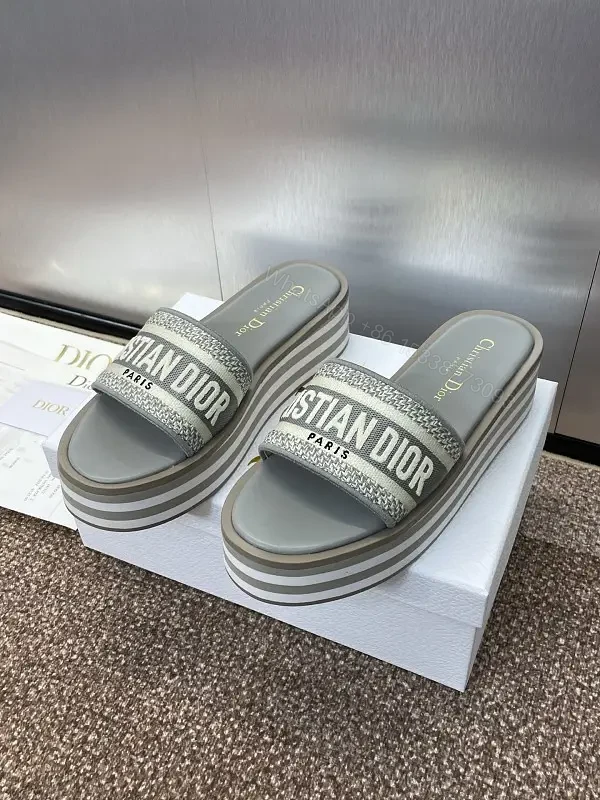 Gray Leather Platform Glitter Straps Sandals — view 1