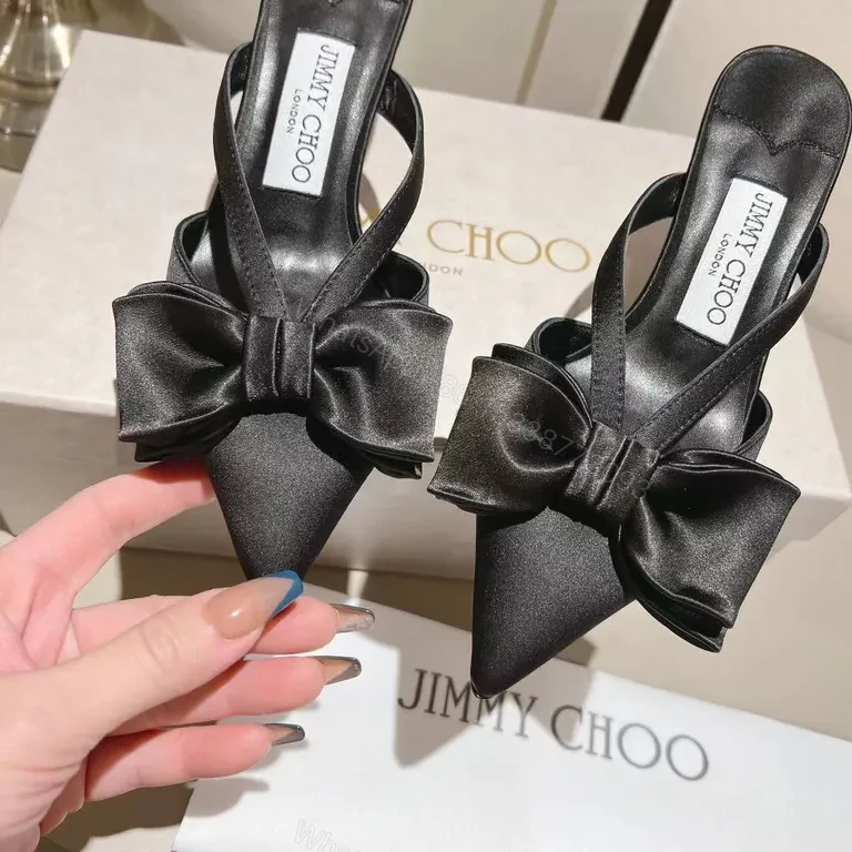 View 9 of Chic Satin Bow Mules: Luxury Open-Back Slingshot Heel