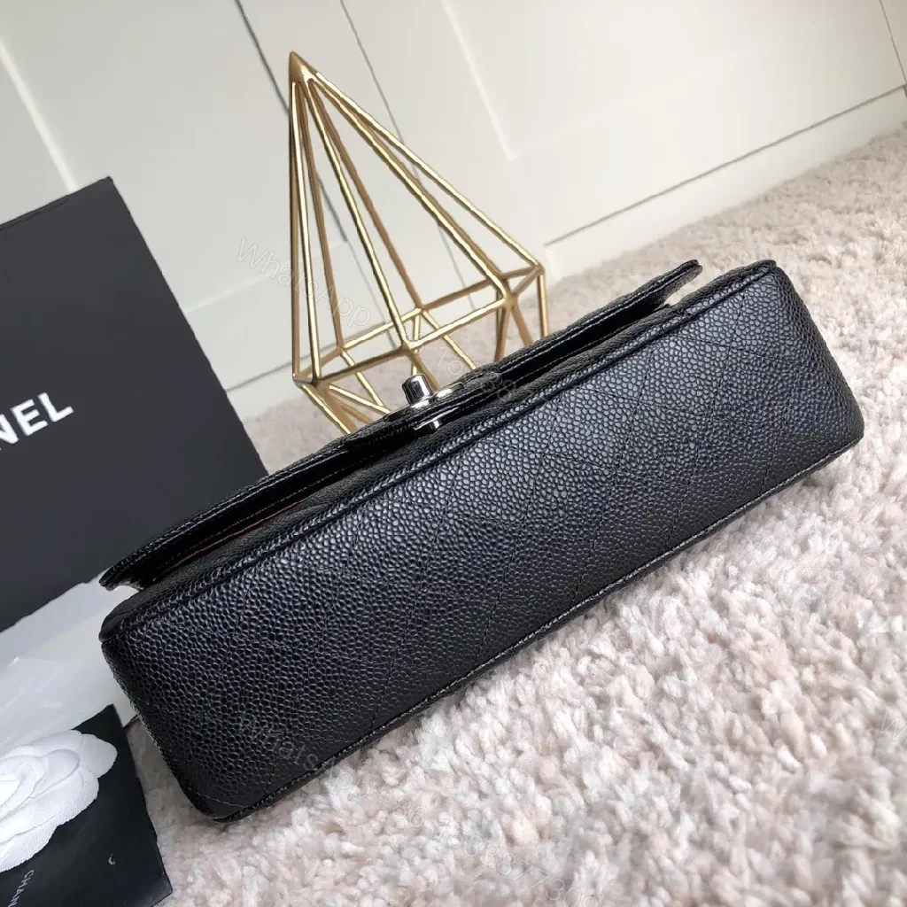 View 8 of Black Quilted Lambskin Flap Bag | Classic Luxury Crossbody Clutch