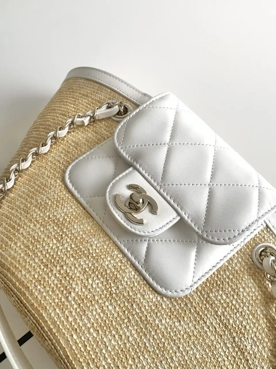 View 2 of Coastal Straw Tote: Quilted Pouch, All-Day Versatility