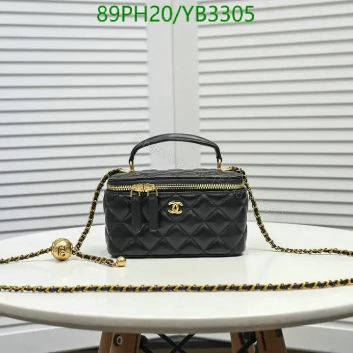 Chanel Leather Vanity Black Bag with Chain YB33055 — view 1