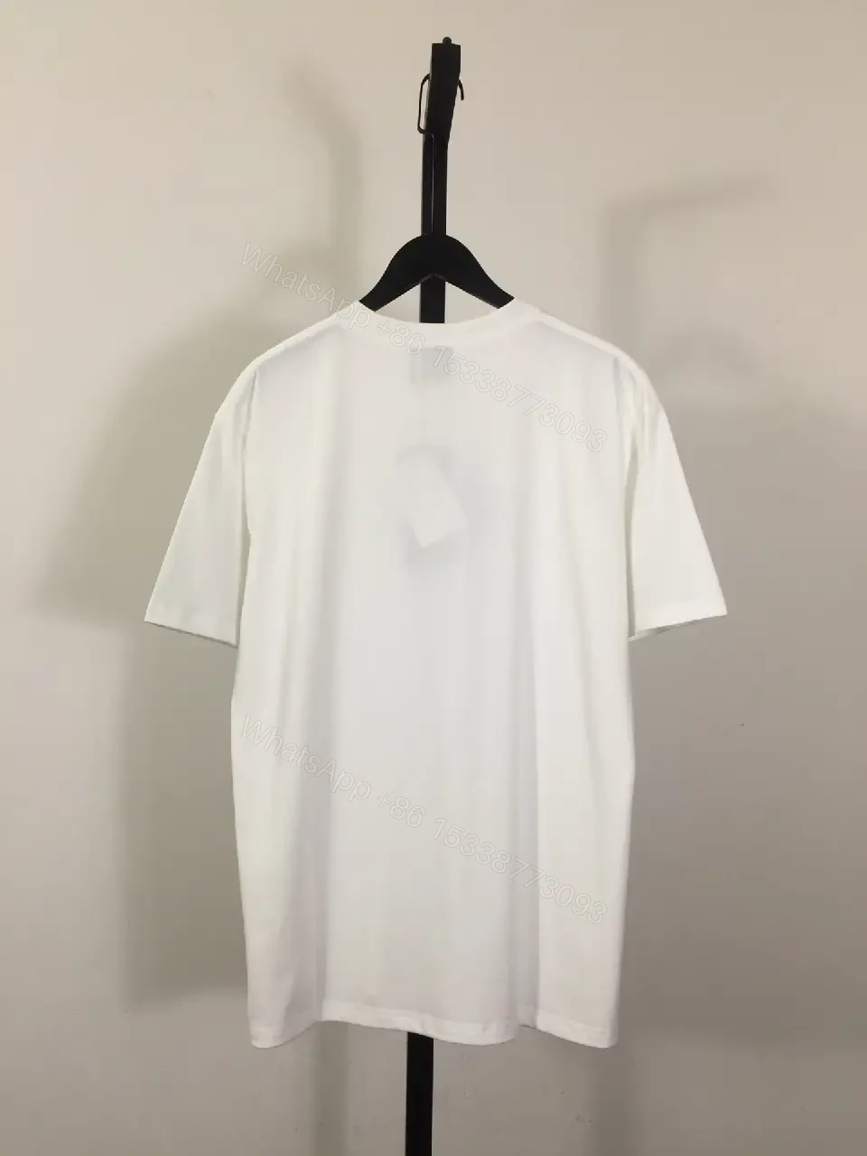 View 7 of White Cotton T-Shirt Silver-Embellished Logo T-Shirt