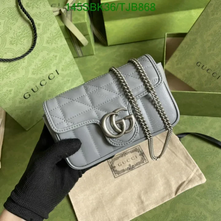 View 21 of Gucci Super Mini Bag in Blue Matelassé Chevron Leather with Silver-Toned Hardware 496474