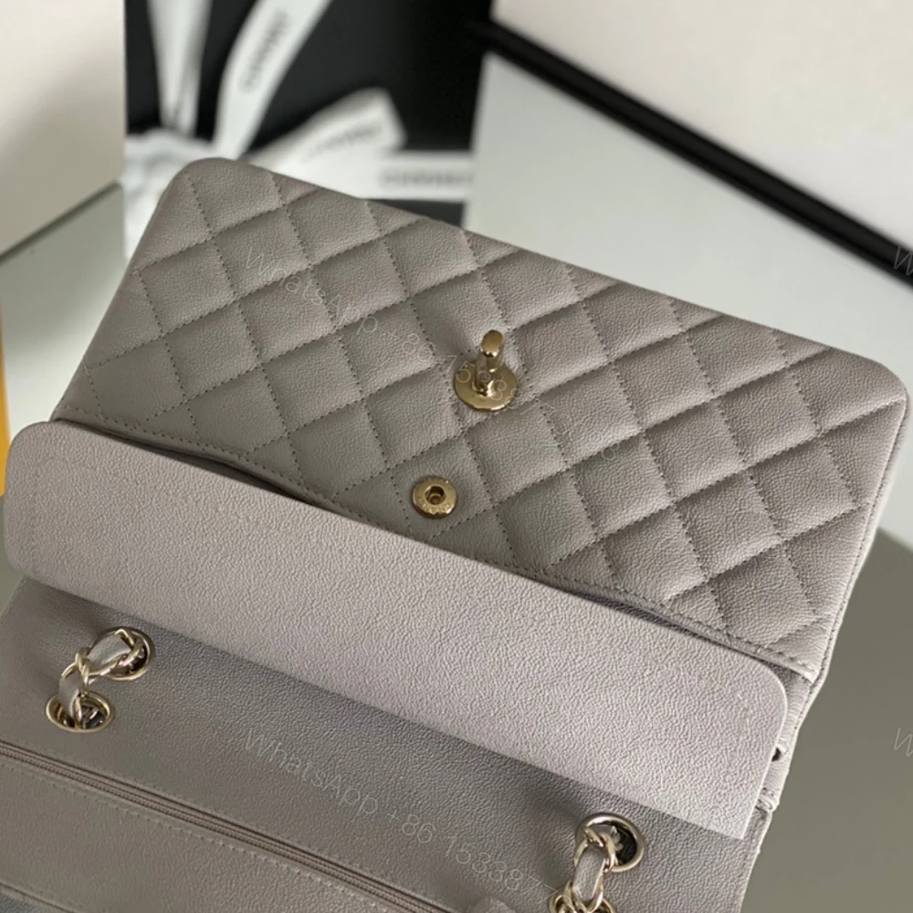 View 5 of Chanel Classic Handbag Grey With Gold Hardware 26cm A01112
