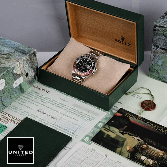 View 8 of Rolex GMT-Master II Red & Black Bezel Black Dial Coke 16710 Oyster Replica