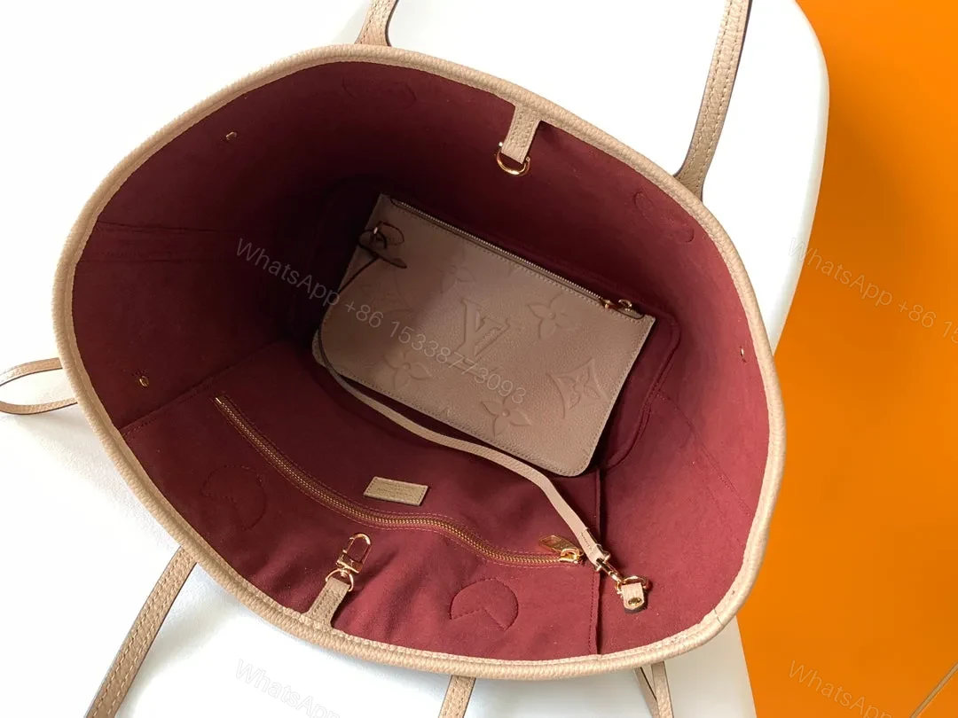 View 5 of LV NEVERFULL MM 32 BEIGE MONOGRAM EMPREINTE LEATHER