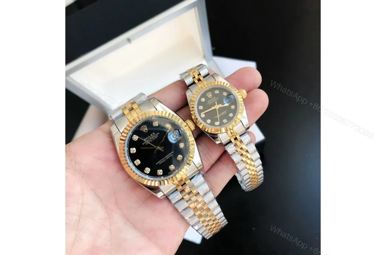 Replica Rolex Datejust RG/SS Jub Black/Dia 36/28 mm — view 1