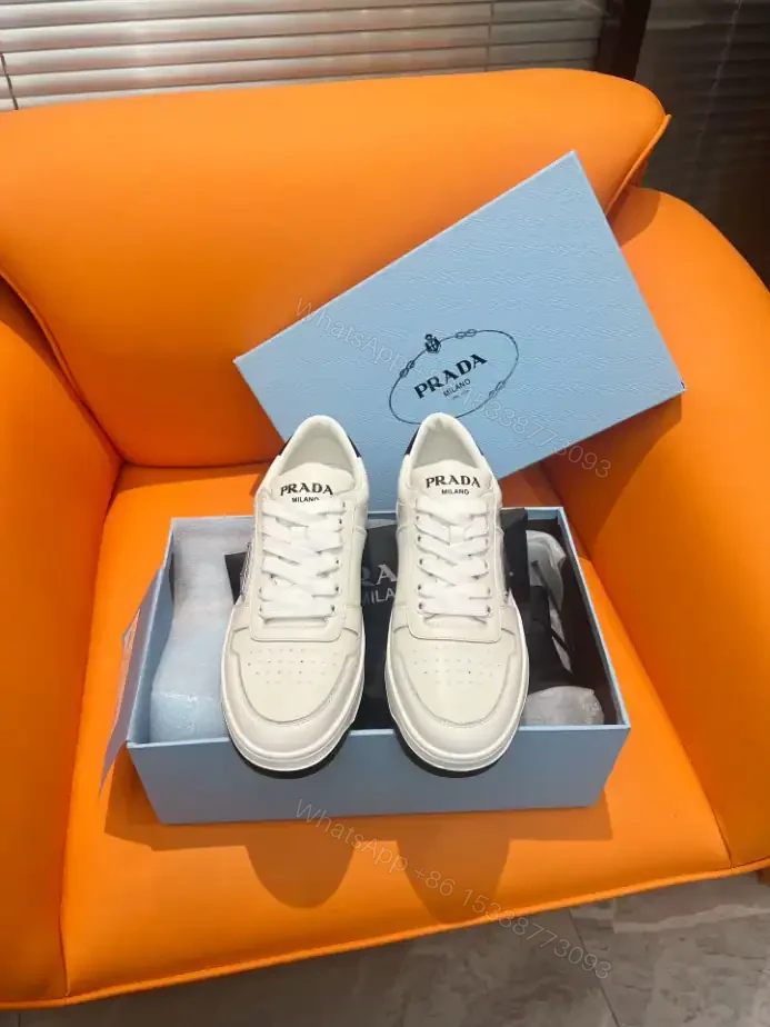 View 9 of PRADA DOWNTOWN LEATHER SNEAKERS IN WHITE – PRD010