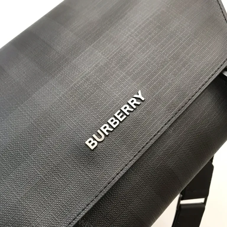 View 6 of Structured Black Burberry Crossbody: Subtle Texture, All-Day Carry
