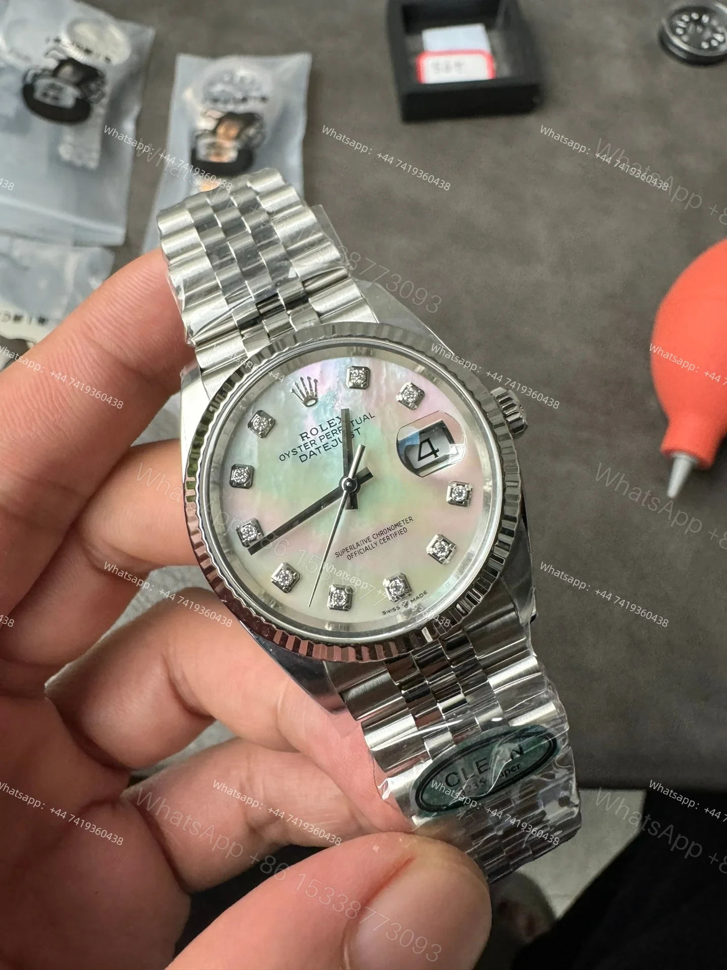 View 2 of Rolex Datejust M126234-0019 1:1 Replica Mother of Pearl Diamond Dial Jubilee 36MM 3235 Movement Super Clone Watch