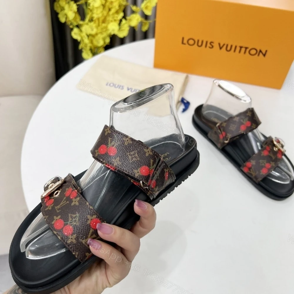 View 5 of LOUIS VUITTON X TAKASHI MURAKAMI BOM DIA FLAT COMFORT MULE BROWN 1AHM03