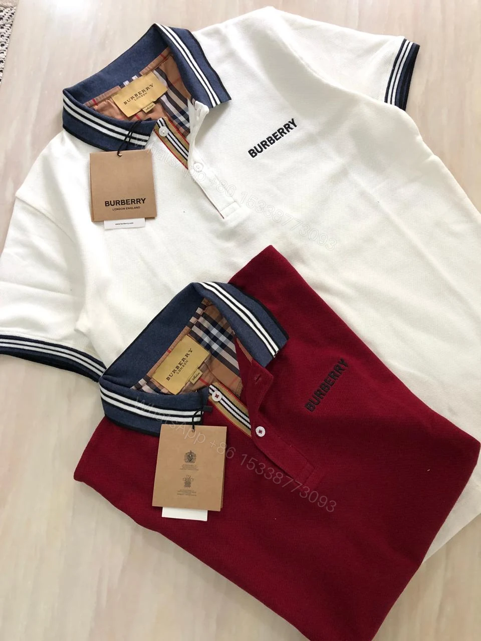 View 8 of FIRST COPY BURBERRY VERY PREMIUM COTTON LYCRA POLOS T-SHIRT