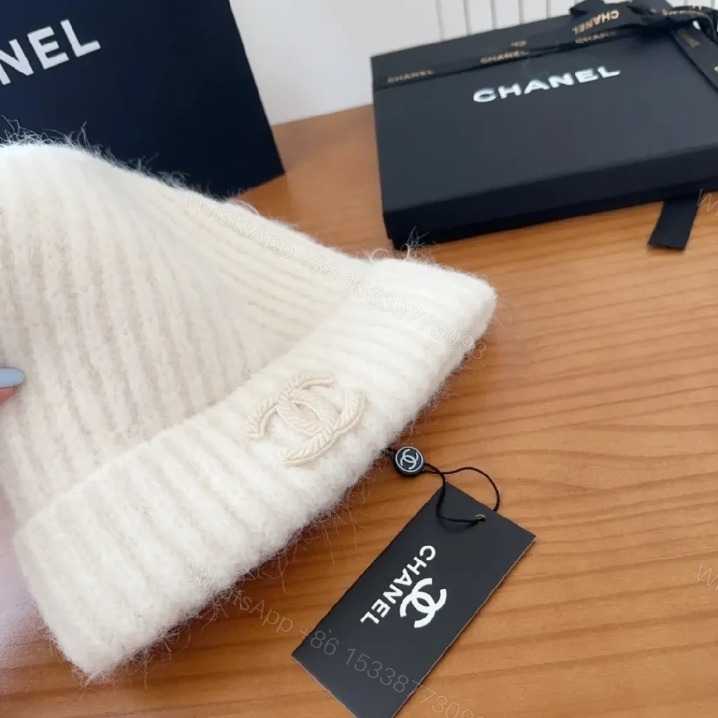 View 4 of Ivory Wool Beanie with Crest – Premium Knit, Classic Style