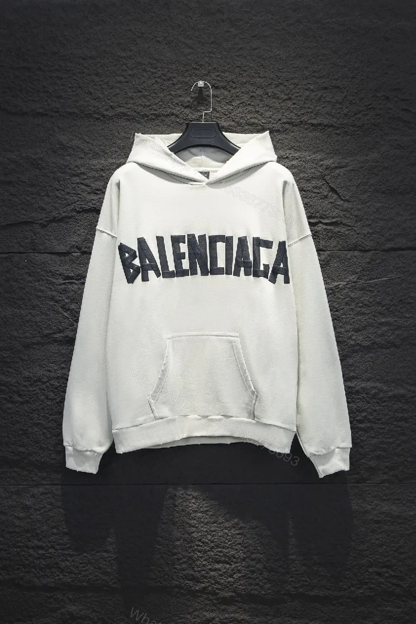 Neutral Off-White Fleece Logo Hoodie with Comfort Fit — view 1