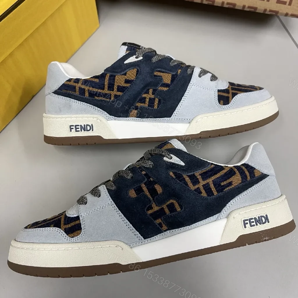 View 3 of Lux Texture Trainers: Suede Accents, Logo Pattern Sneaker