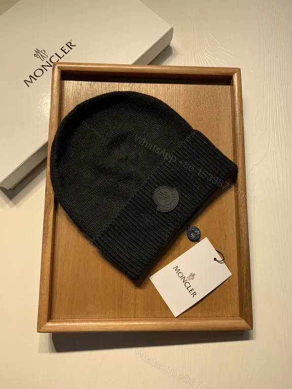 View 5 of Cozy Black Knit Beanie â€” Premium Moncler Warmth Hat