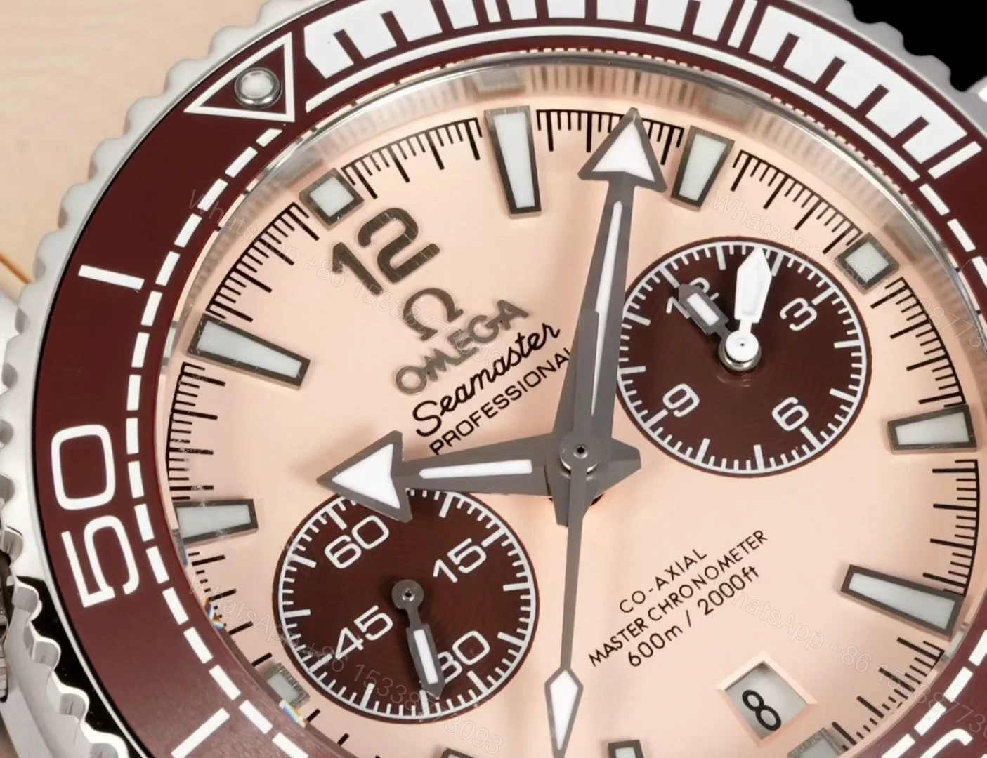 View 6 of Omega Seamaster Planet Ocean 600M Co-Axial 45.5 Master Chronometer Chronograph Stainless Steel Beige Rubber 215.32.46.51.09.001
