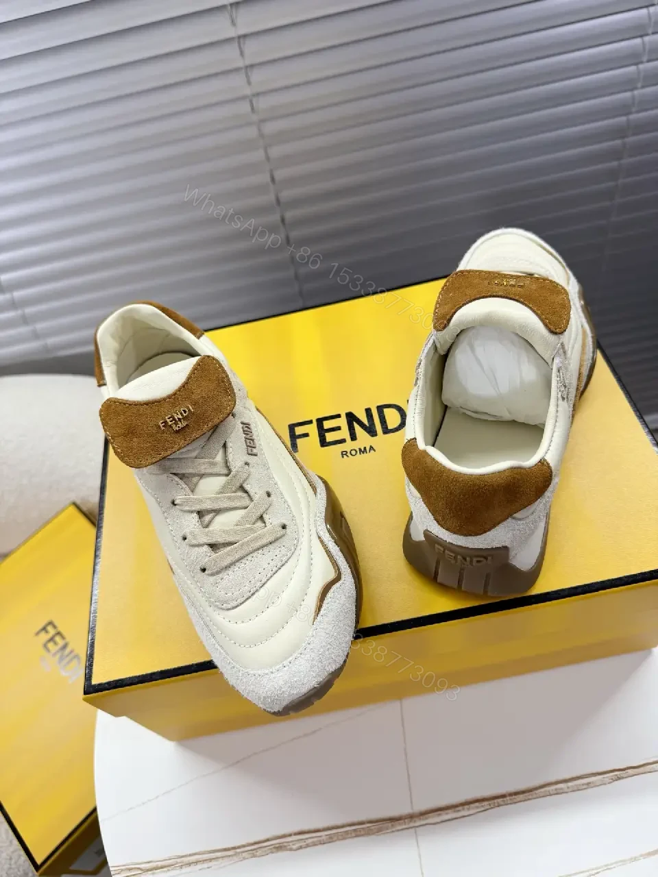 View 9 of White Leather Suede Casual Adjustable Velcro Fashion Sneaker