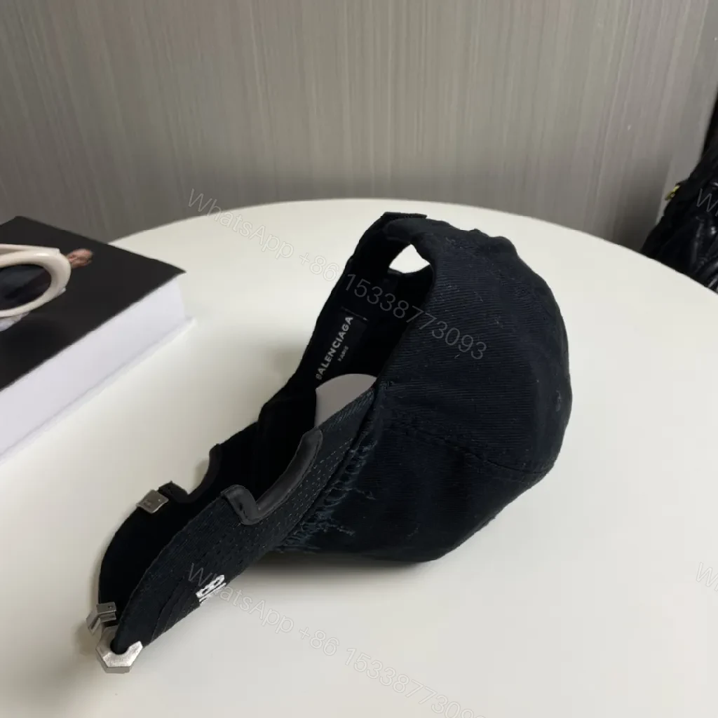 View 7 of Black Cap Black Cotton-Nylon Bold Balenciaga Branding Cap