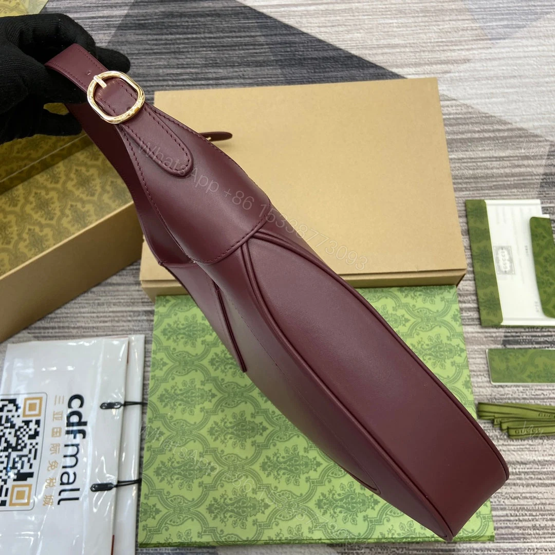 View 9 of JACKIE MEDIUM SHOULDER BAG 35 IN WINE RED CALFSKIN GOLD HARDWARE