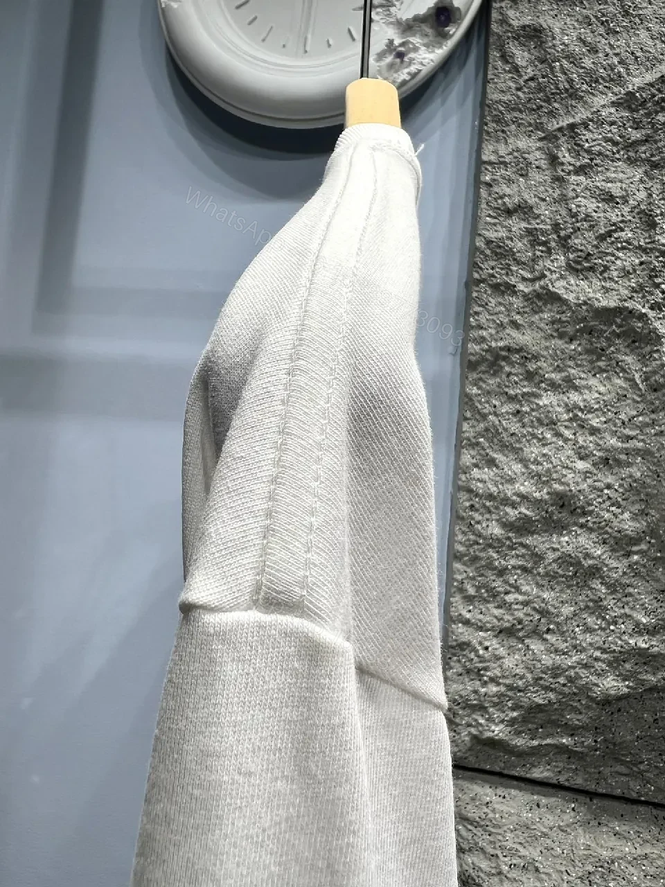 View 4 of White Cotton Tee: Bold Fendi Logo, Minimalist Luxe Crewneck