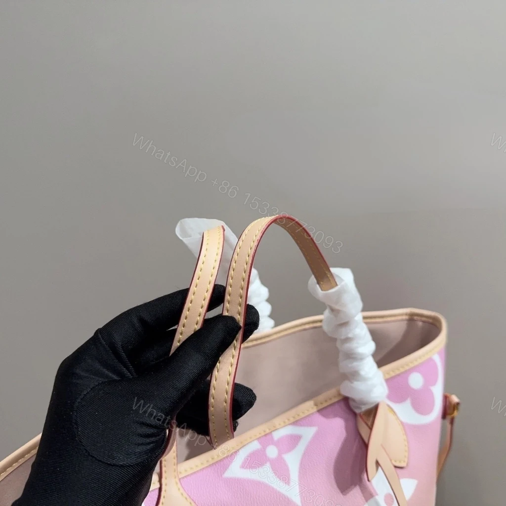 View 4 of Louis Vuitton Neverfull MM By The Pool Monogram Giant Yellow Pink 31Cm M45680