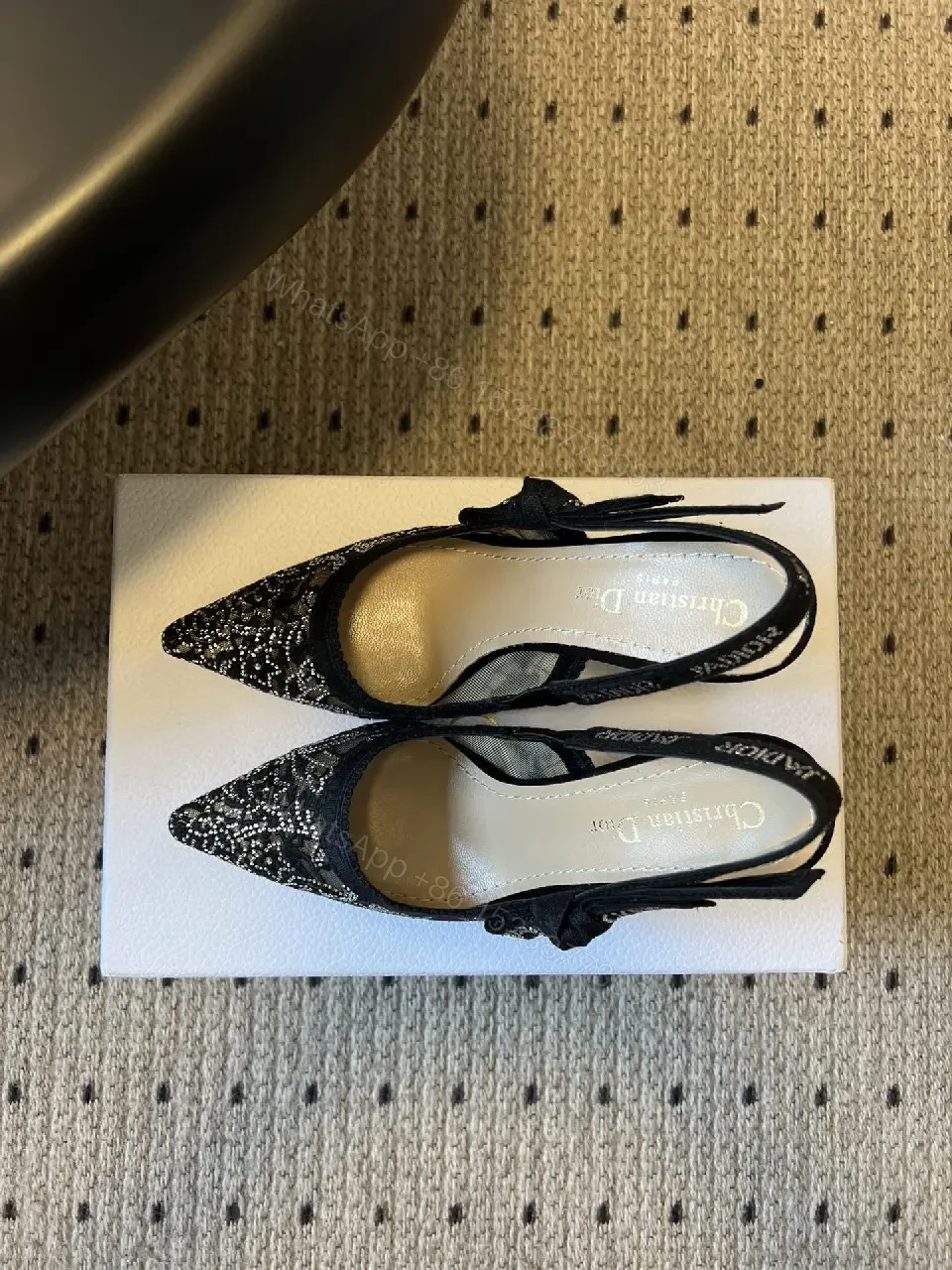 View 3 of Lace Overlay Slingback Heels: Modern Elegance, All-Day Comfort