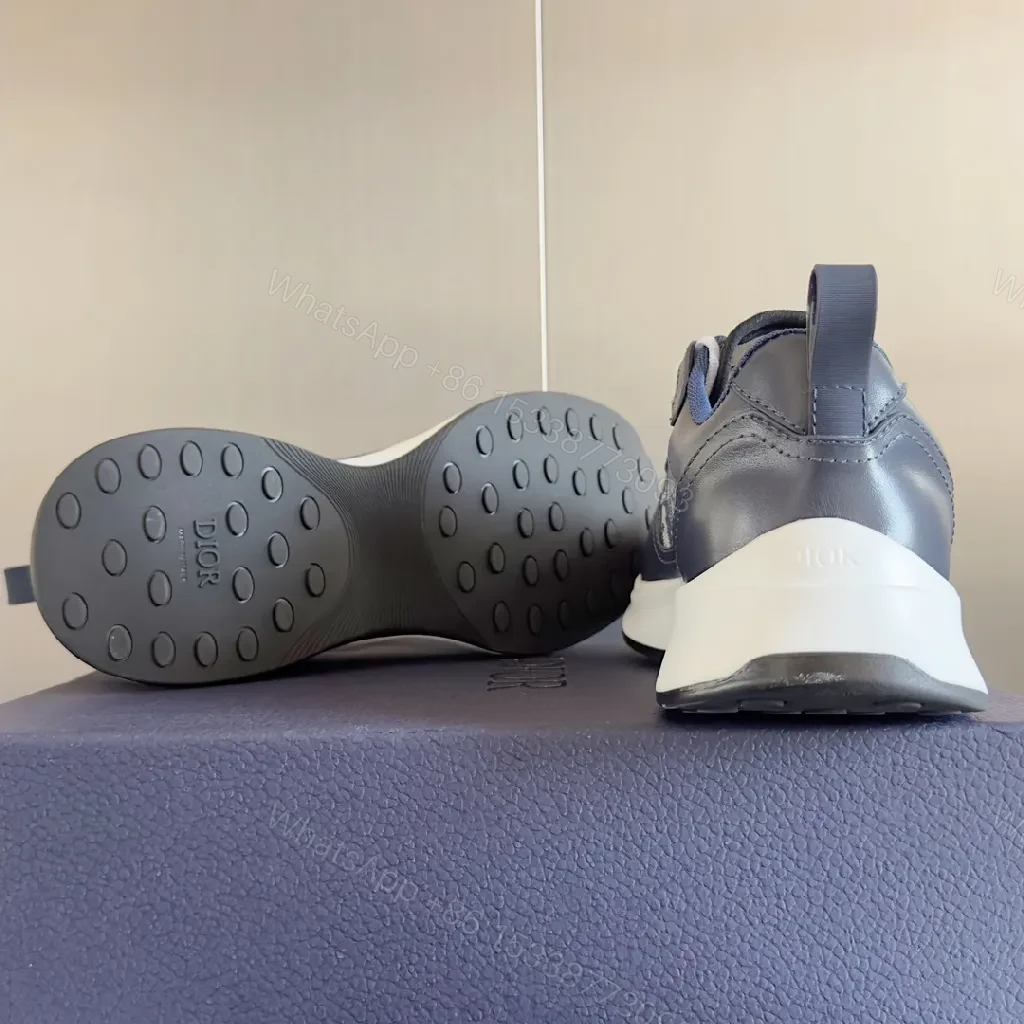 View 2 of Premium Leather High-Top Sneakers with Contrast Panels