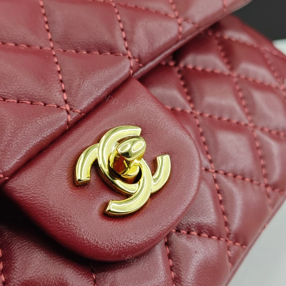View 5 of Chanel Classic 11.12 Handbag Gold Tone Metal Burgundy 25Cm A01112 Y04059 NZV44
